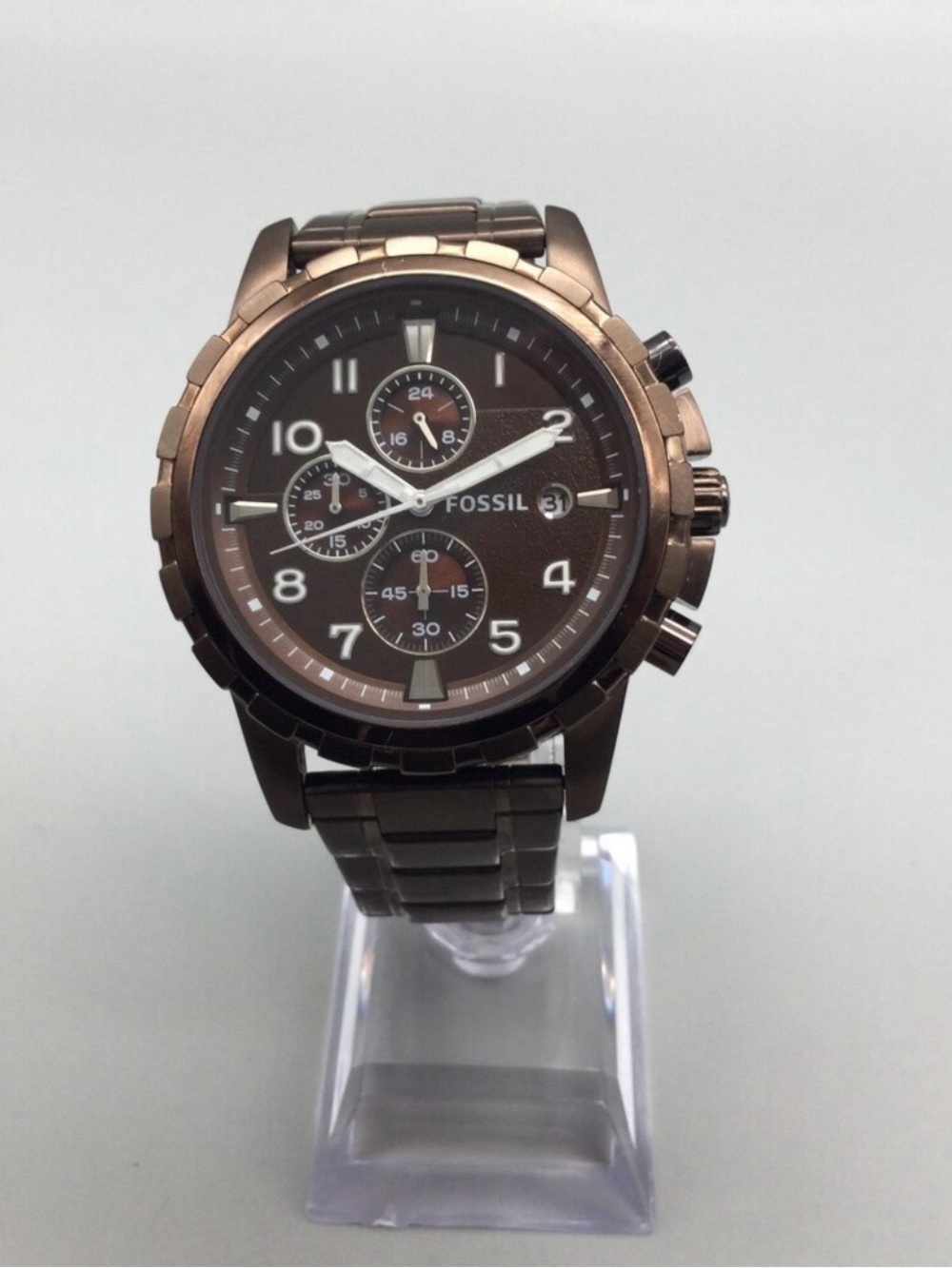 Fossil Dean FS4645 Men’s 45mm chronograph date new battery 7” - Picture 2 of 12